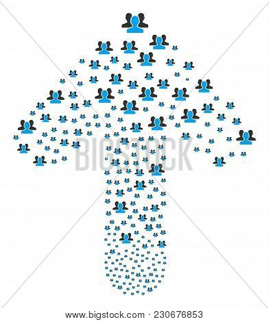 Users Composition Done In The Group Of Forward Directional Arrow. Upwards Path Arrow Shape Made From