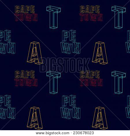 Cape Town Seamless Pattern. Autentic Artistic Design For Background.