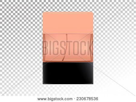 Realistic Bottles For Cosmetic Products, Perfume, Toilet Water.transparent Flacon With A Black Lid. 