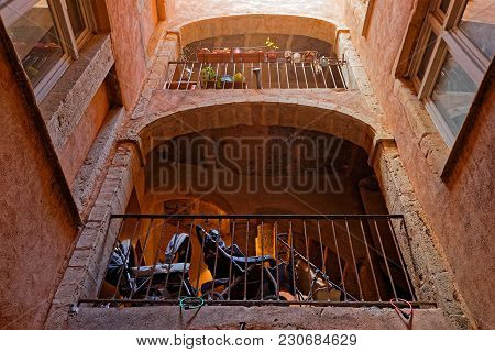 Lyon, France, March 11, 2018 : La Grande Traboule. Traboules (from Latin Transambulare Meaning 