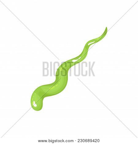 Spilled Strip Of Green Guacamole Or Wasabi Sauce. Dishes Component. Related To Cuisine Theme. Graphi