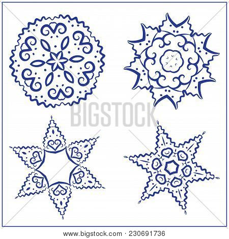 Vector Set Of Sacred Geometry Symbols. Elements For Abstract, Mystical, Religious Projects.