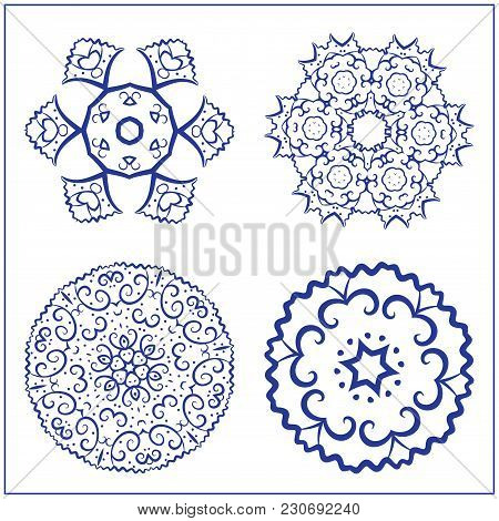 Vector Set Of Sacred Geometry Symbols. Elements For Abstract, Mystical, Religious Projects.