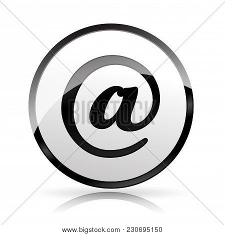 Illustration Of At Sign Icon On White Background