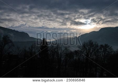 A Snowy Landscape In The French Savoy Area.