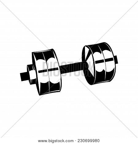 Fitness Club Logo, Gym Logotype, Dumbbels. Vector Illustration Isolated On White Background.