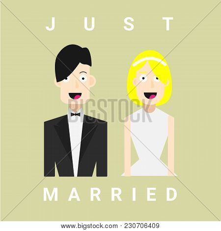 Couple, Love, Wedding, Married, Vector, Flat Couple