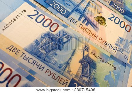 Banknote Of Two Thousand Rubles. 2000 Rub. Papermoney, Cash