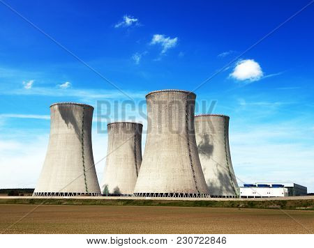 Cooling Tower With Clouds, Nuclear Power Plant Dukovany, Czech Republic