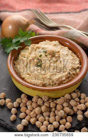 Hummus, Dip Of Spread, Everyday Meals In Israel Made From Chickpeas And Ingredients That, Following 