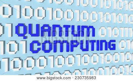 Light Blue Wall Wil Binary Streams Quantum Computing Concept 3d Illustration