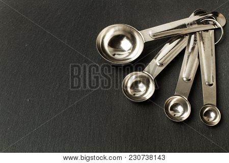Stainles Steel Spoons To Measure Cooking Ingredients