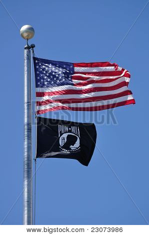 Amerikanischen und Pow-Mia-Flagge
