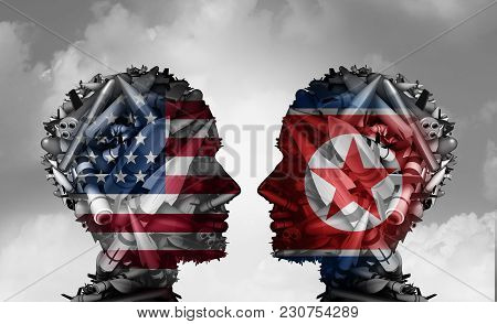 North Korea And United States Talks Facing Nuclear Tensions As A Meeting With Two Groups Of Bombs An