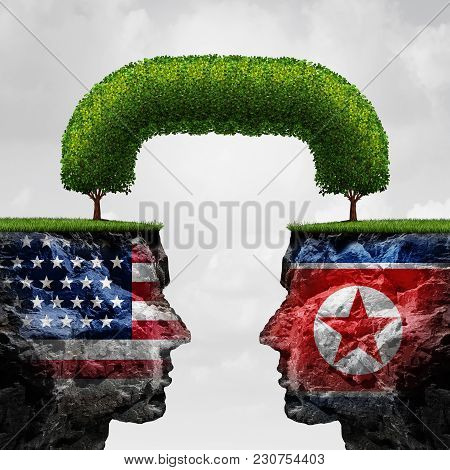 American And North Korea Agreement And Diplomacy Between Pyongyang And Washington As An Asian Crisis