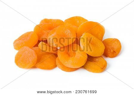 Dried apricots isolated on white background