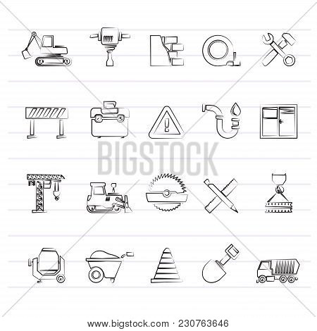 Building And Construction Icons  - Vector Icon Set