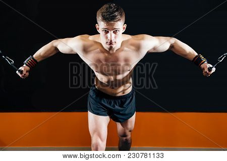 Exercise For The Muscles Of The Chest. Crossover.