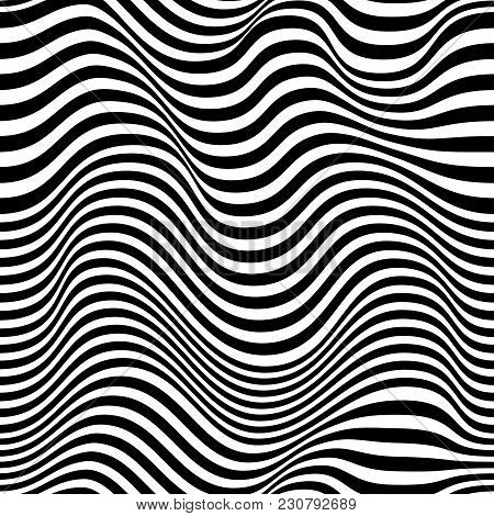 Optical Illusion, Black And White Background, Vector