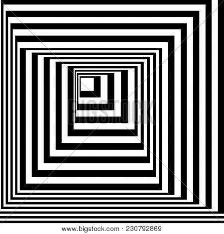 Optical Illusion, Black And White Background, Vector