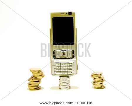 Telefono cellulare con monete