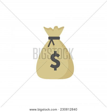 Money Bag Vector Icon, Moneybag And Dollar Sign Isolated On White Background, Vector Illustration