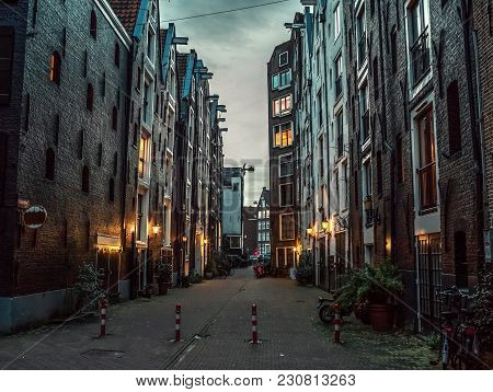Netherlands, Amsterdam - 06 January 2018: Old City Of Amsterdam