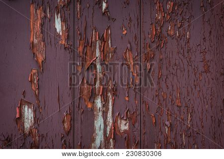 Old Barn Wood Rusty Colored Peeling Paint Texture Background