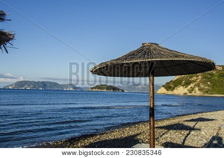 View Of The Ionian Sea With Its Coasts And Islets From The Beach Of Gerakas