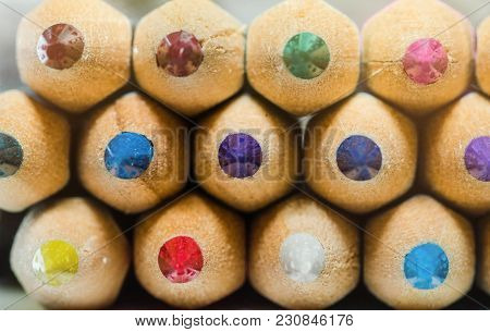Colorful Crayons On White Background With A Shallow Depth Of Field For Effect
