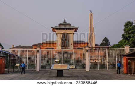 Kathmandu, Nepal - Oct 17, 2017. Historical Architecture Of Narayanhiti Palace In Kathmandu, Nepal. 