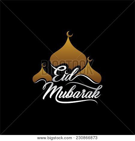 Creative Eid Mubarak Text Typography Design Vector