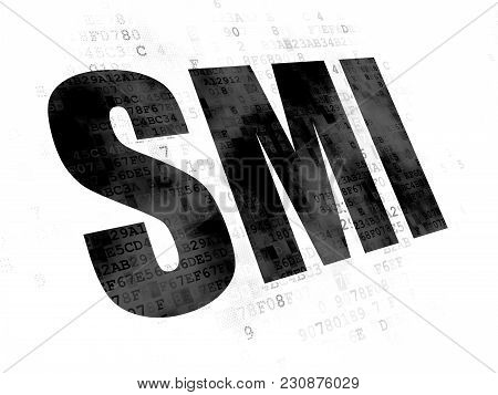Stock Market Indexes Concept: Pixelated Black Text Smi On Digital Background