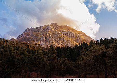 Panoramic View Of Mountain In National Park Of Tzoumerka, Greece Epirus Region