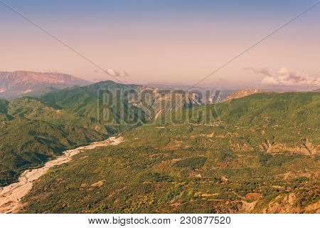 Panoramic View Of Mountain In National Park Of Tzoumerka, Greece Epirus Region
