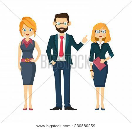 Company, Group, Partners, Successful Businessmen, Colleagues Leaders. Solid Businessmens, In Strict,