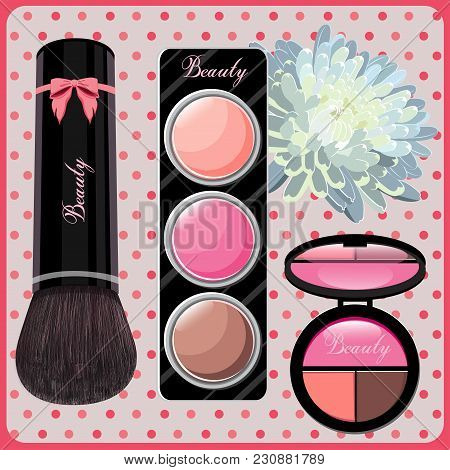 Makeup Cosmetics Tools Background And Beauty Cosmetics