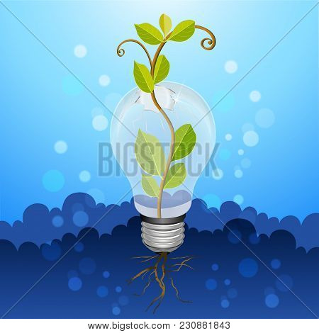 Creative Idea Tree Conservation Ideas Blue Background