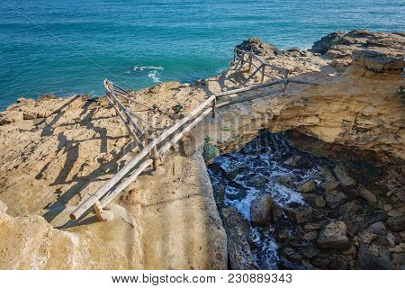 Wide Angle Top View Of Natural Bridge In Roc De Gaieta