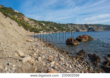 Ses Boques Beach On The Island Of Ibiza
