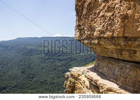 View From Cliff Eagle Shelf In Summer Season, Mezmay, Krasnodar Region, Russia.