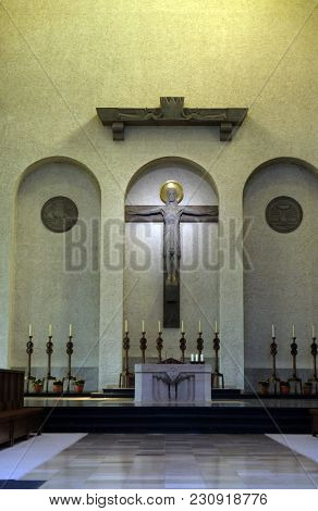 MUNSTER SCHWARZACH, GERMANY - JULY 09: Munsterschwarzach Abbey, Benedictine monastery, Germany on July 09, 2017.