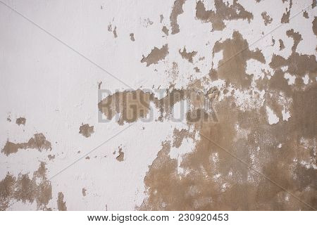 Old Cracked Rought Dark And White Plaster Wall Texture Background.
