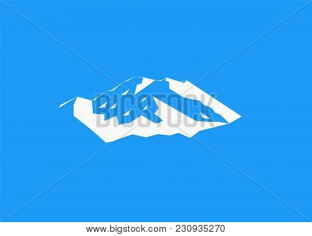 Snow Mountains Peak (denali) Logo. Mount Mckinley. Blue Background.