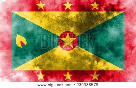 Old Grenada Grunge Background Flag, Grenada Flag