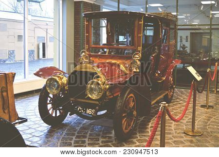 Moscow, Russia - January 6, 2018: Vadim Zadorozhny Technology Museum, Car Berliet Series C-2 Model 2