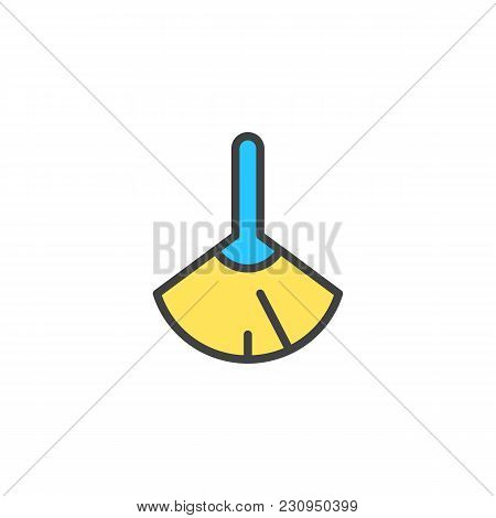 Feather Duster Filled Outline Icon, Line Vector Sign, Linear Colorful Pictogram Isolated On White. D