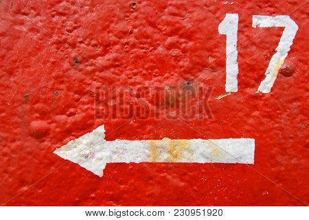 17 Red Arrow White Paint Texture Rust Left Vibrant
