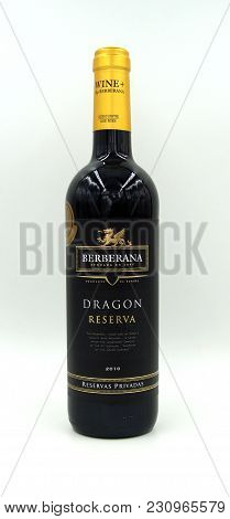 Amsterdam, The Netherlands - March 13, 2018: Bottle Of Berberana Dragón Reserva Tempranillo Wine Pro