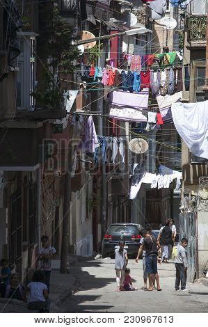 Istanbul Turkey 05 July 2017 Old House In Municipality Of Belediye In Istanbul.
